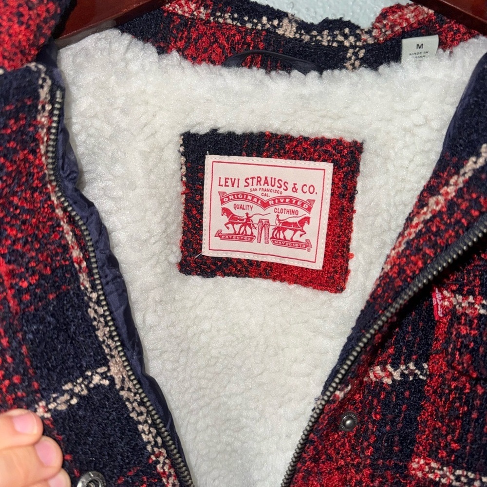 ⚡️Levi Stratus & CO Plaid Jacket Red/Blue Size Medium - Picture 9 of 10